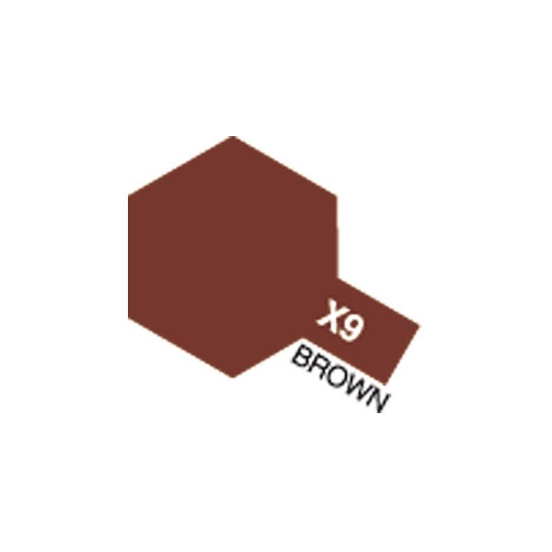 X-9 Brown, Acrylic Mini 10 ml (penselmaling, blank) - Tamiya